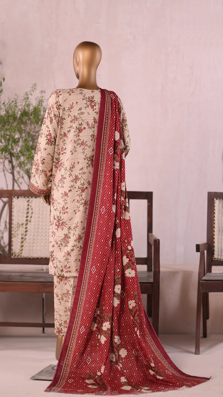 BIN SAEED Printed Khadder 3pcs Stitched Vol-3 3Piece stitched COLLECTION 2025 D-02