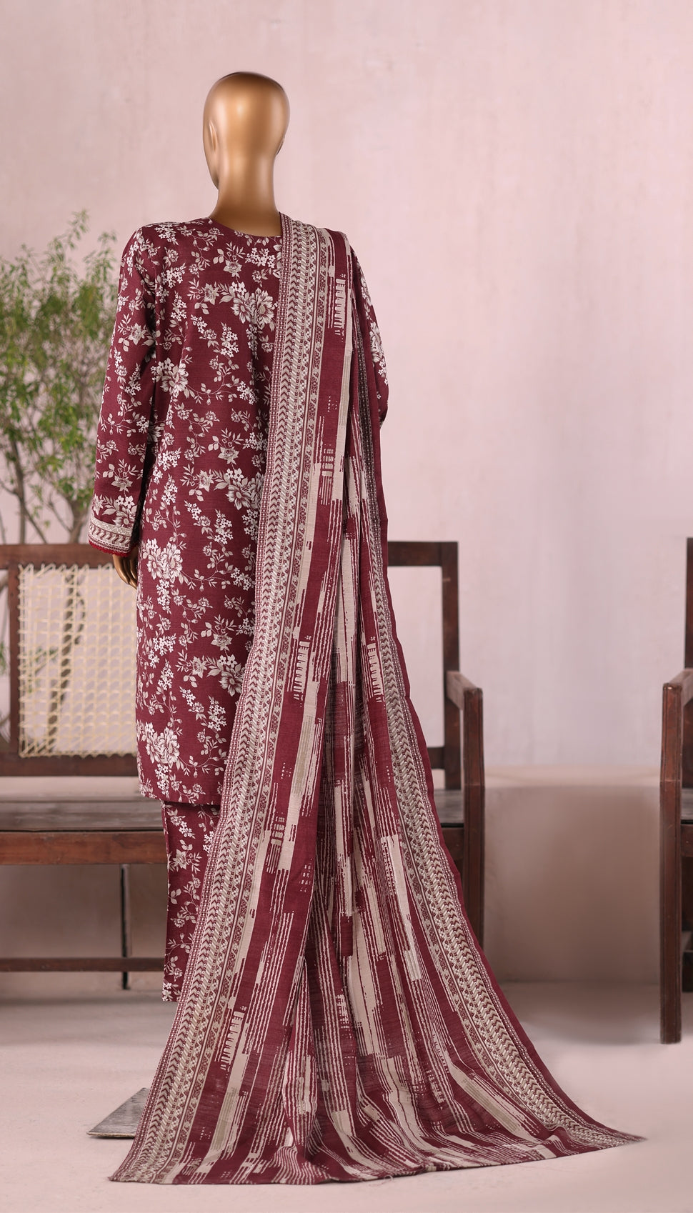 BIN SAEED Printed Khadder 3pcs Stitched Vol-3 3Piece stitched COLLECTION 2025 D-03