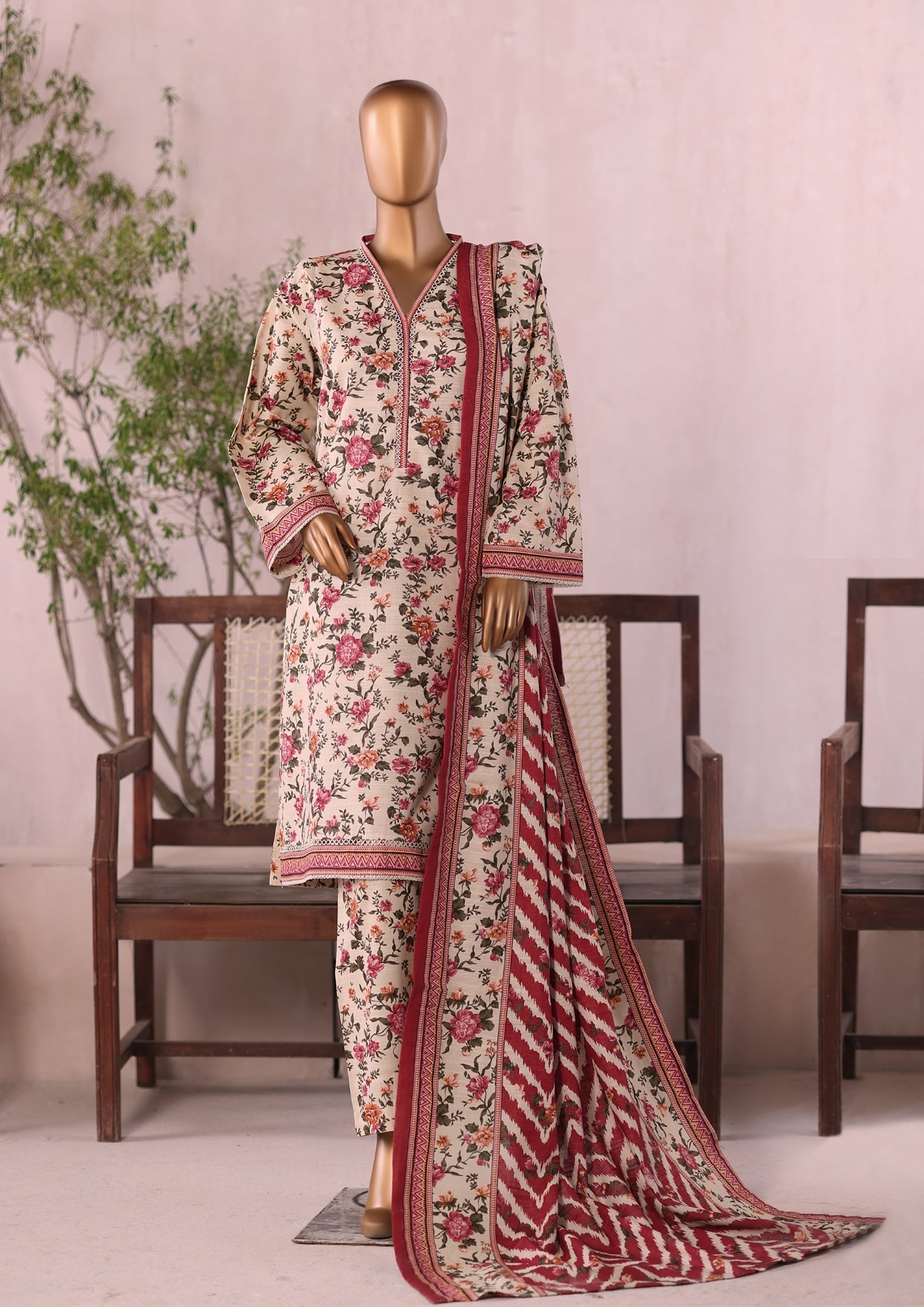 BIN SAEED Printed Khadder 3pcs Stitched Vol-3 3Piece stitched COLLECTION 2025 D-05