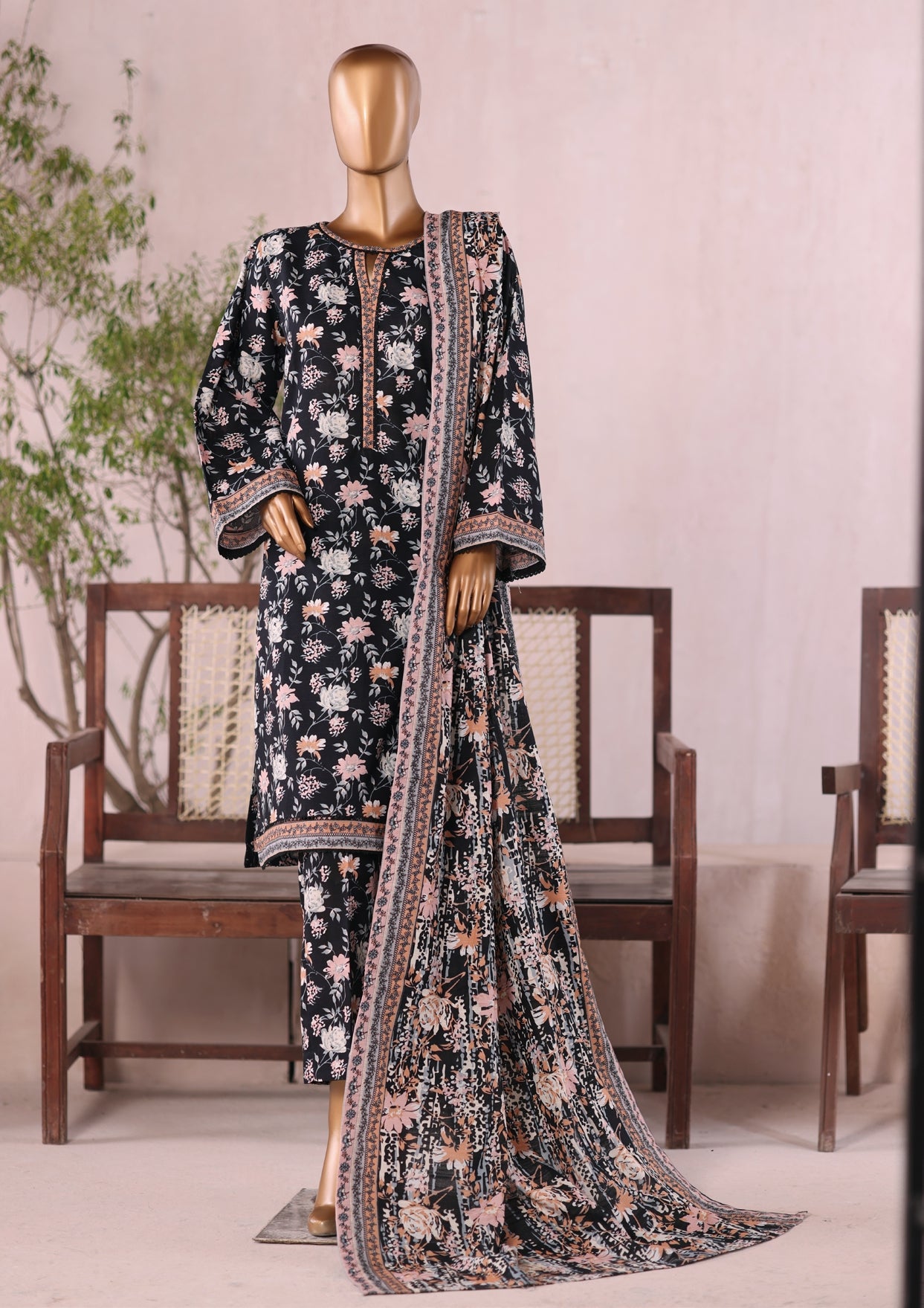 BIN SAEED Printed Khadder 3pcs Stitched Vol-3 3Piece stitched COLLECTION 2025 D-01