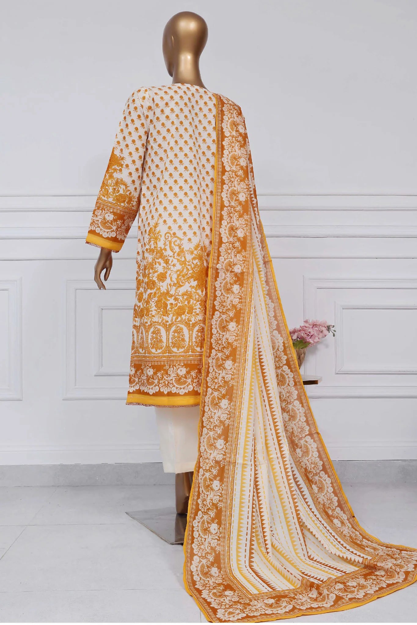 Sada Bahar Stitched 3 Piece Printed Lawn Vol-02 Collection'2025-PR-1308-Mustard