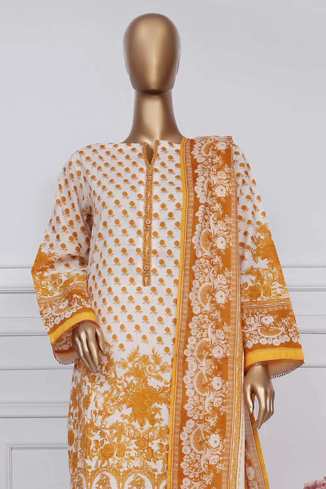 Sada Bahar Stitched 3 Piece Printed Lawn Vol-02 Collection'2025-PR-1308-Mustard