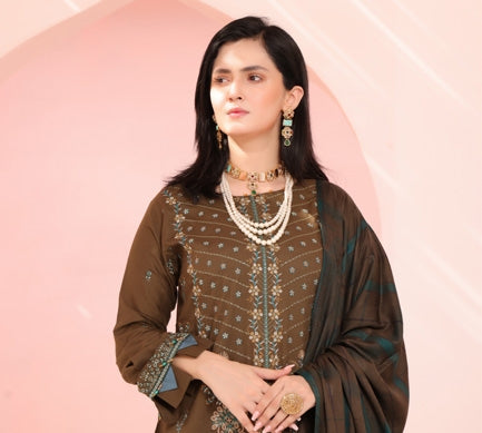 Delilah Unstitched Dyed Embroidered Winter Doriya With Fancy Shawl By Dr Haris D-01