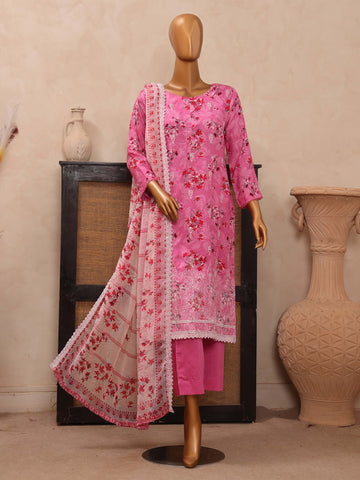 Dr. Haris Diamond White Unstitched Digital Printed Suit COLLECTION 2025 D-04