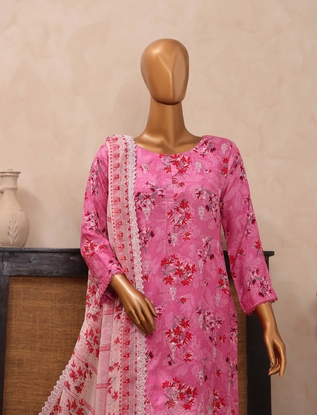 Dr. Haris Diamond White Unstitched Digital Printed Suit COLLECTION 2025 D-04