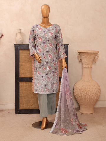 Dr. Haris Diamond White Unstitched Digital Printed Suit COLLECTION 2025 D-01