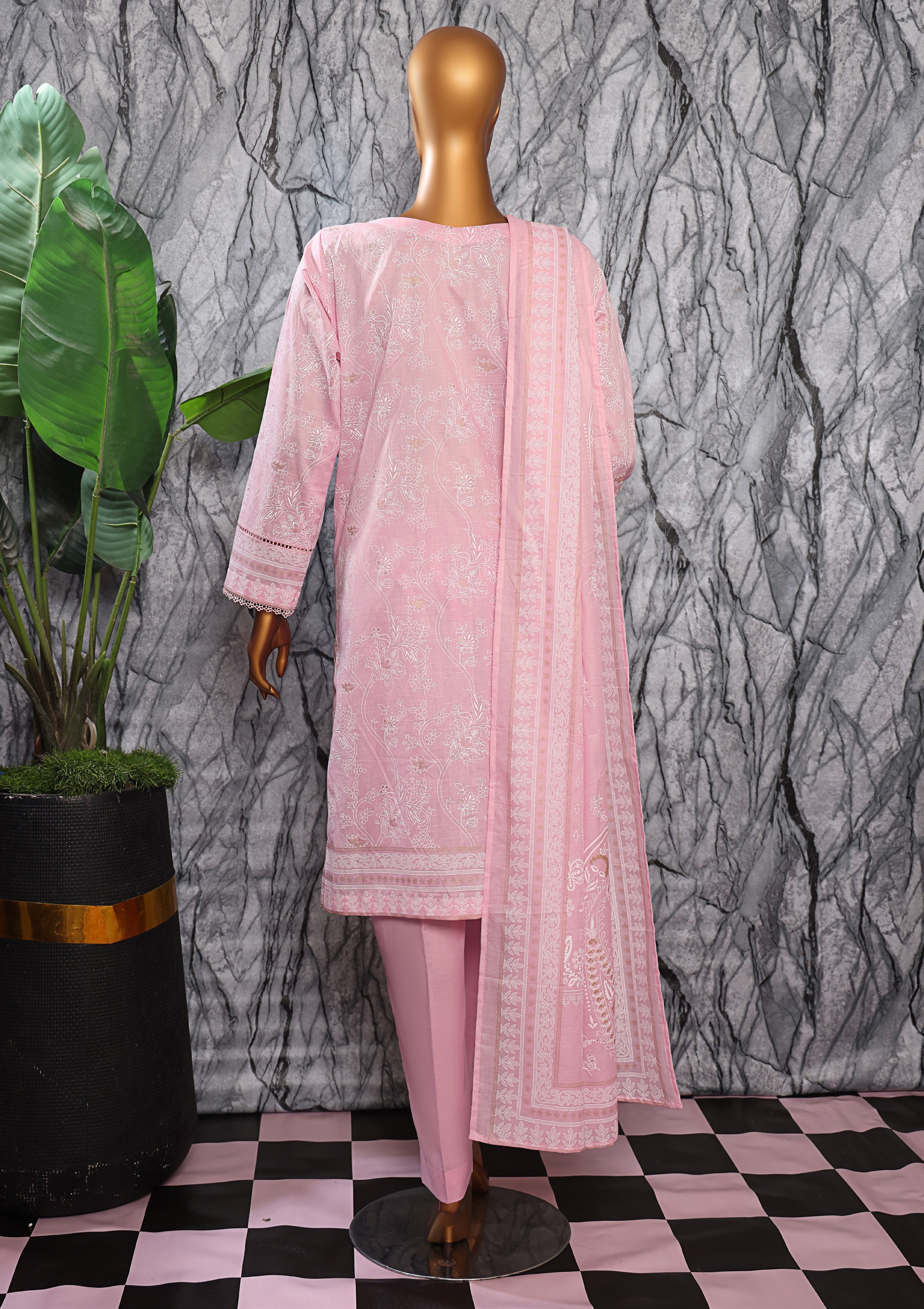 HZ Textile UNSTITCH EXCLUSIVE MID SUMMER EMBROIDERED SLUB COTTON D-02