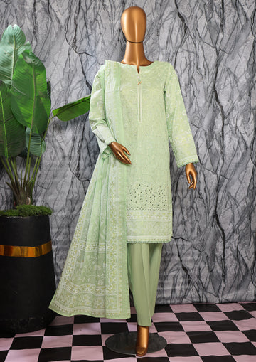 HZ Textile UNSTITCH EXCLUSIVE MID SUMMER EMBROIDERED SLUB COTTON D-01