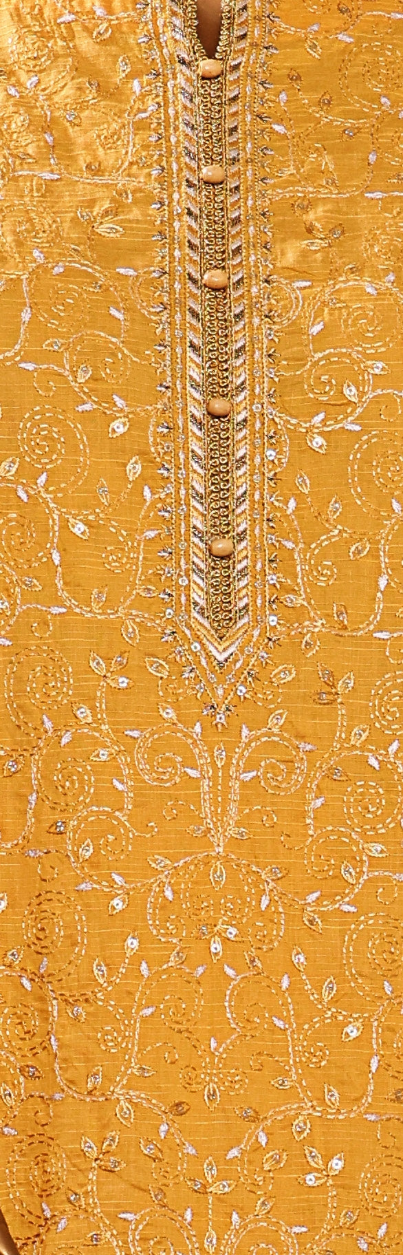 HZ Textile UNSTITCH EXCLUSIVE MID SUMMER EMBROIDERED SLUB COTTON D-04