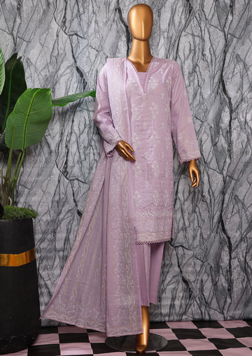 HZ Textile UNSTITCH EXCLUSIVE MID SUMMER EMBROIDERED SLUB COTTON D-05