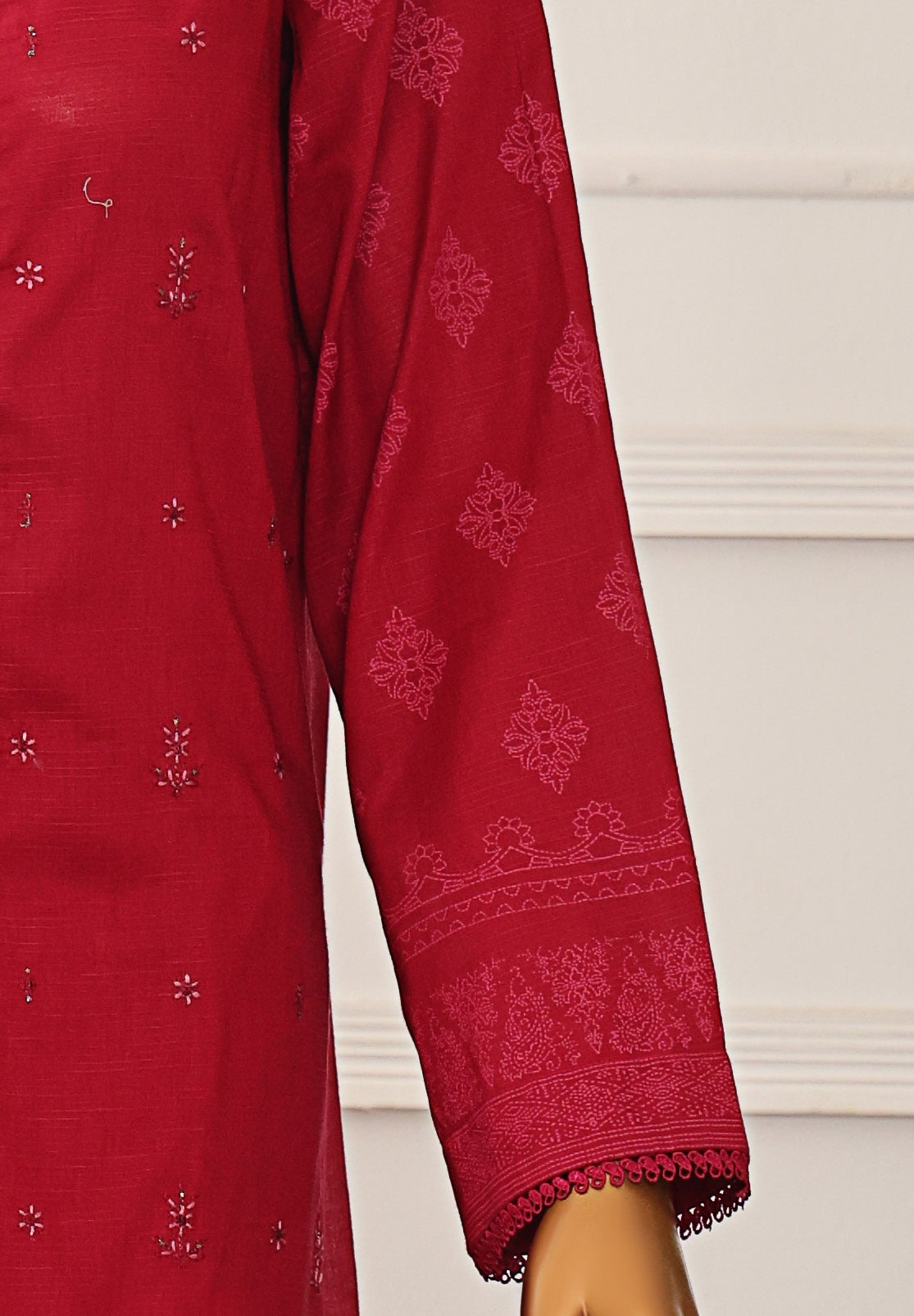 HZ Textile UNSTITCH EXCLUSIVE MID SUMMER EMBROIDERED SLUB COTTON D-06