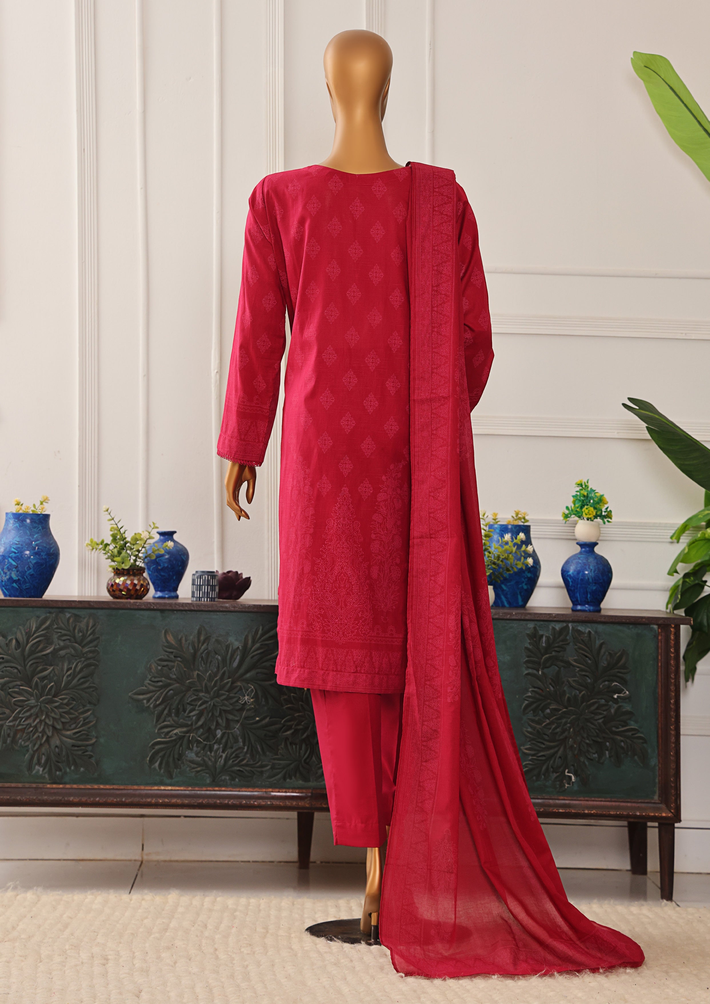 HZ Textile UNSTITCH EXCLUSIVE MID SUMMER EMBROIDERED SLUB COTTON D-06