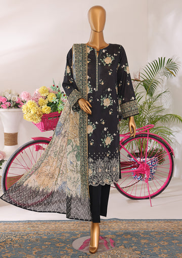 HZ Textile Unstitched Elite EMBROIDERED Collection'25 D-04