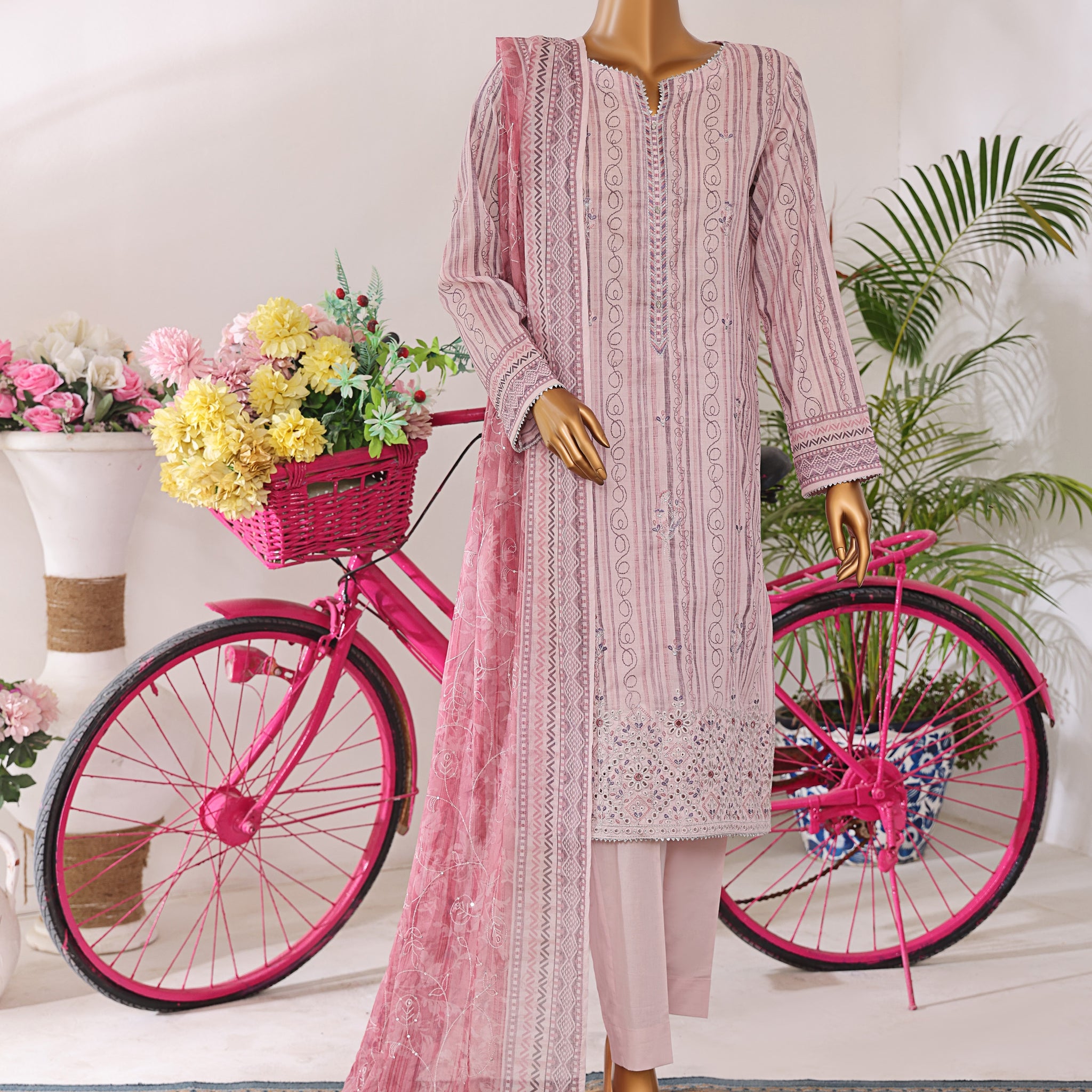 HZ Textile Unstitched Elite EMBROIDERED Collection'25 D-05