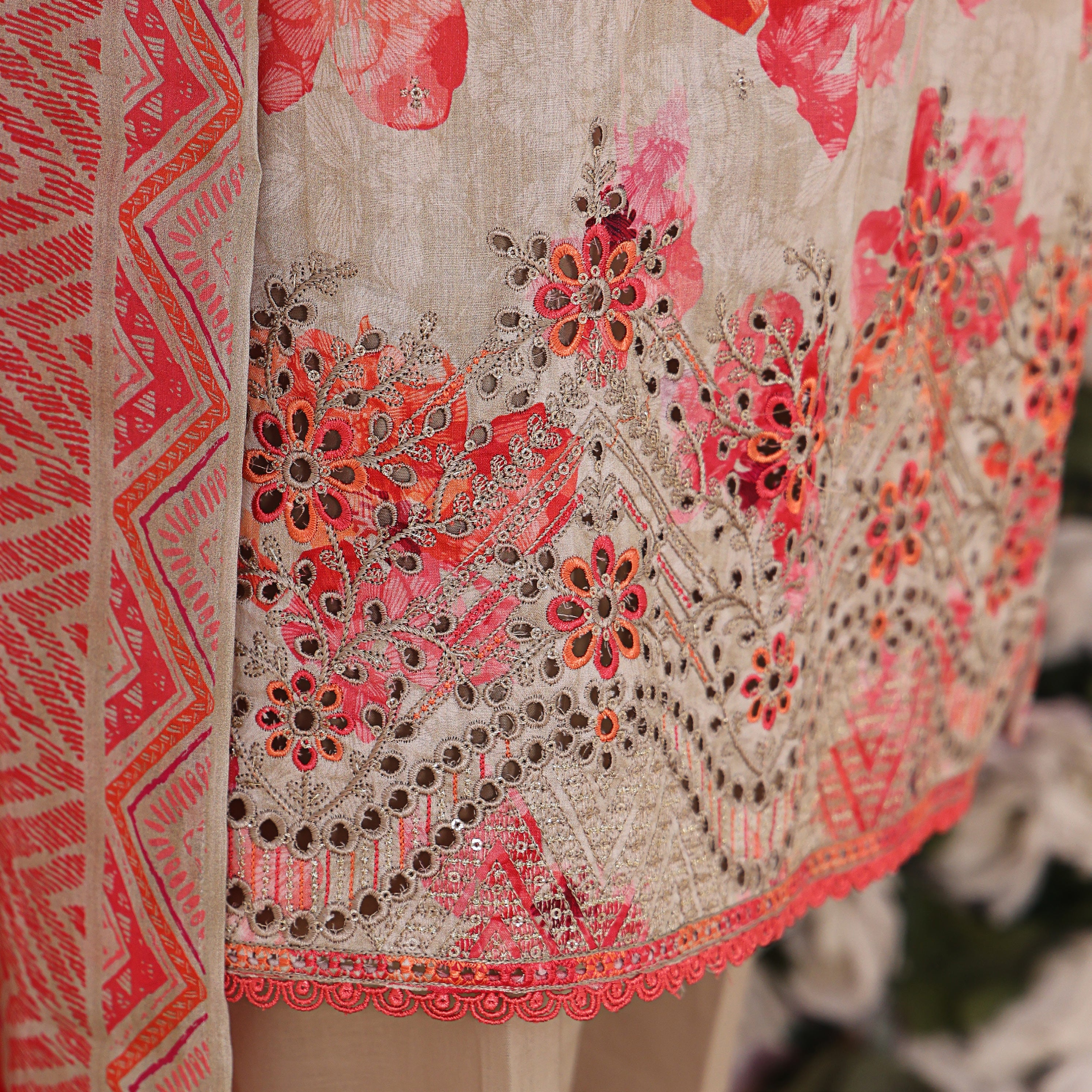 HZ Textile Unstitched Elite EMBROIDERED Collection'25 D-06