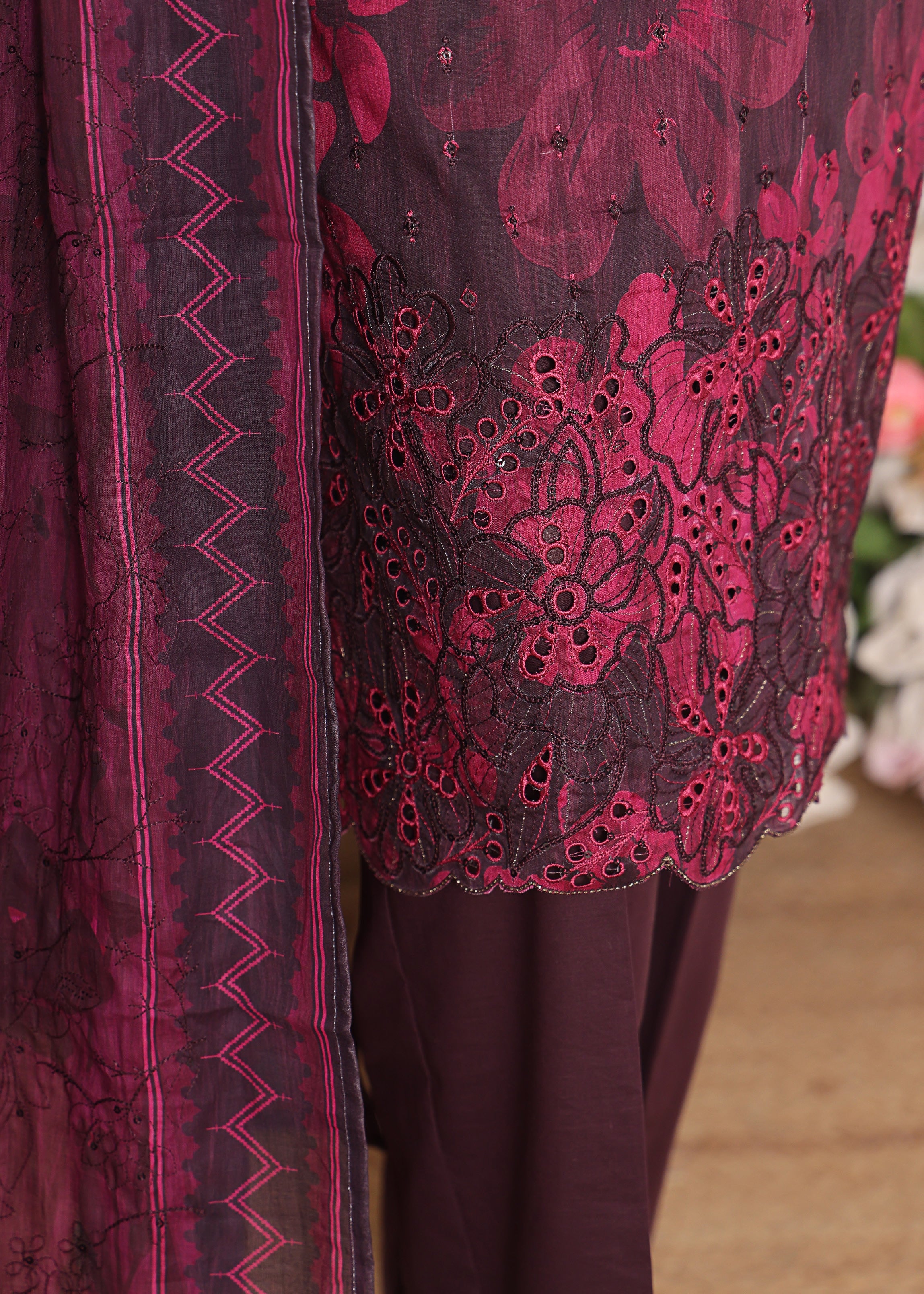 HZ Textile Unstitched Elite EMBROIDERED Collection'25 D-07