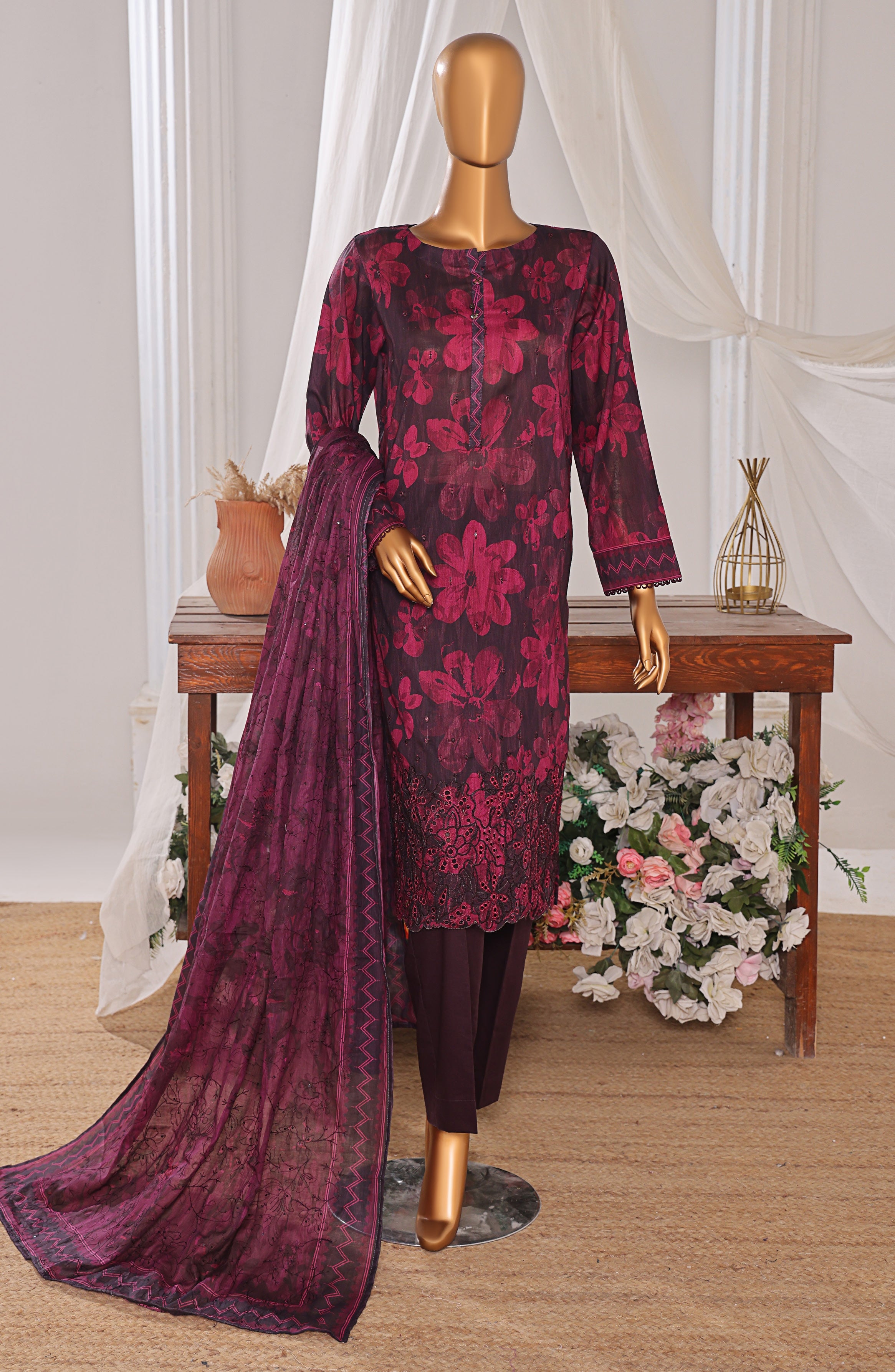 HZ Textile Unstitched Elite EMBROIDERED Collection'25 D-07