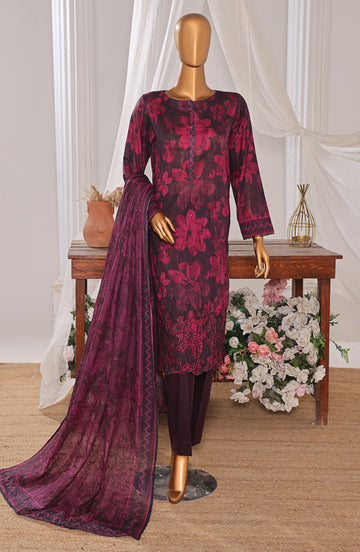 HZ Textile Unstitched Elite EMBROIDERED Collection'25 D-07
