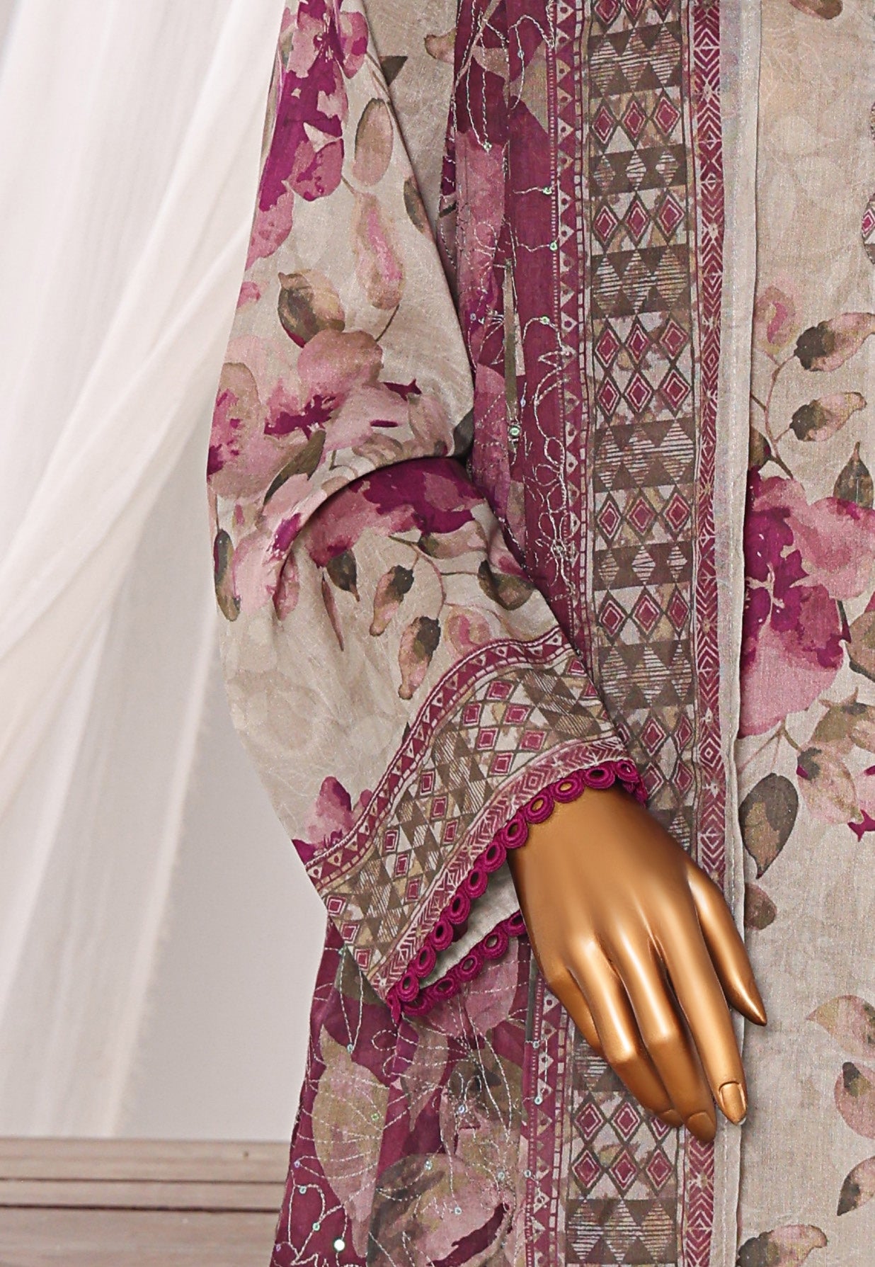 HZ Textile Unstitched Elite EMBROIDERED Collection'25 D-02