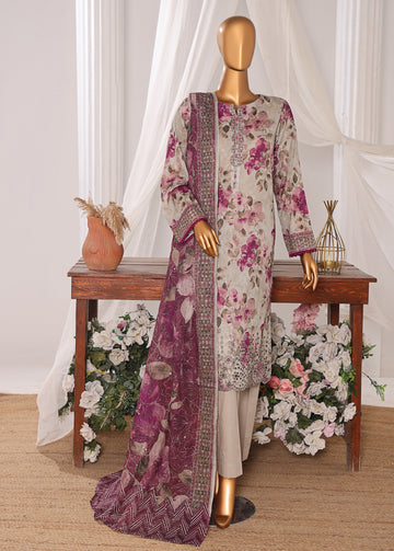 HZ Textile Unstitched Elite EMBROIDERED Collection'25 D-02