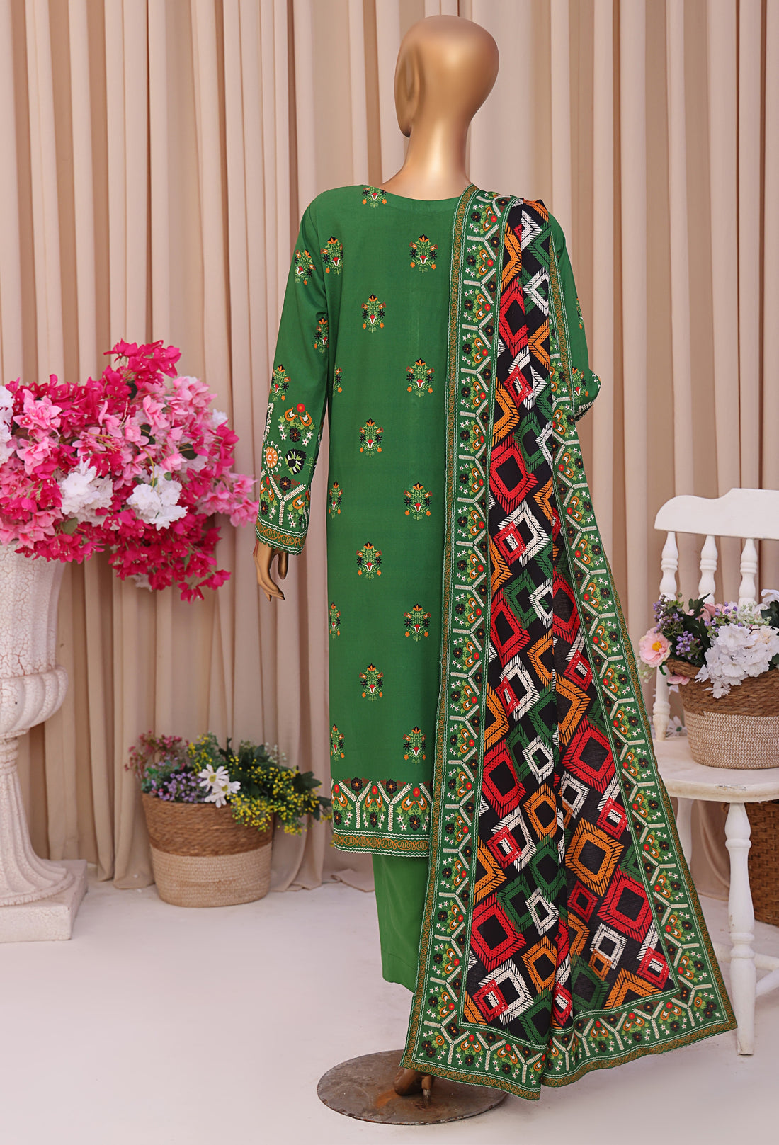 HZ LINEN SLUB WITH DOBBY SHAWL DUPATTA 3PIECE UNSTITCHED COLLECTION 2025 D-02