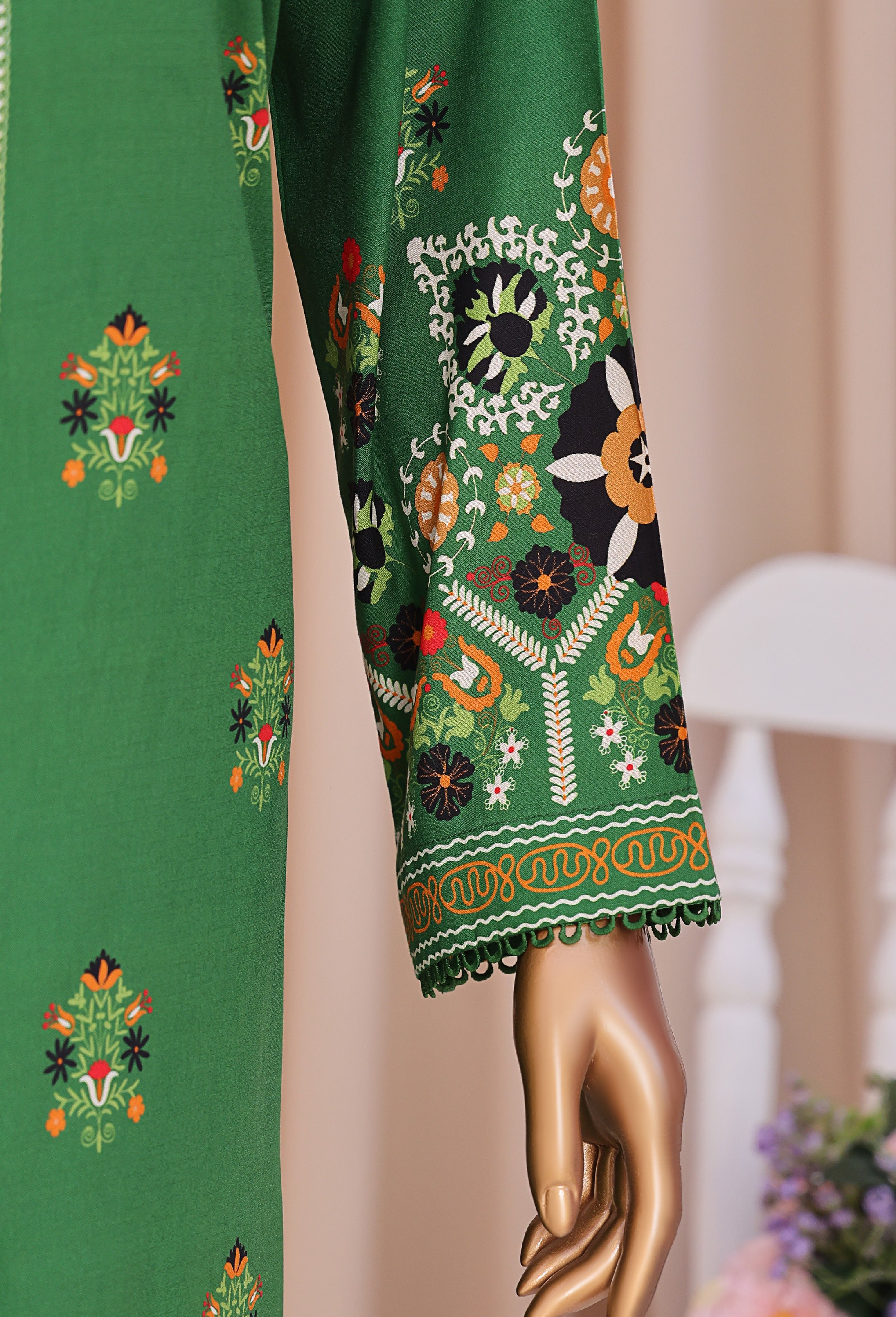 HZ LINEN SLUB WITH DOBBY SHAWL DUPATTA 3PIECE UNSTITCHED COLLECTION 2025 D-02