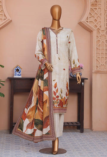 HZ LINEN SLUB WITH DOBBY SHAWL DUPATTA 3PIECE UNSTITCHED COLLECTION 2025 D-04