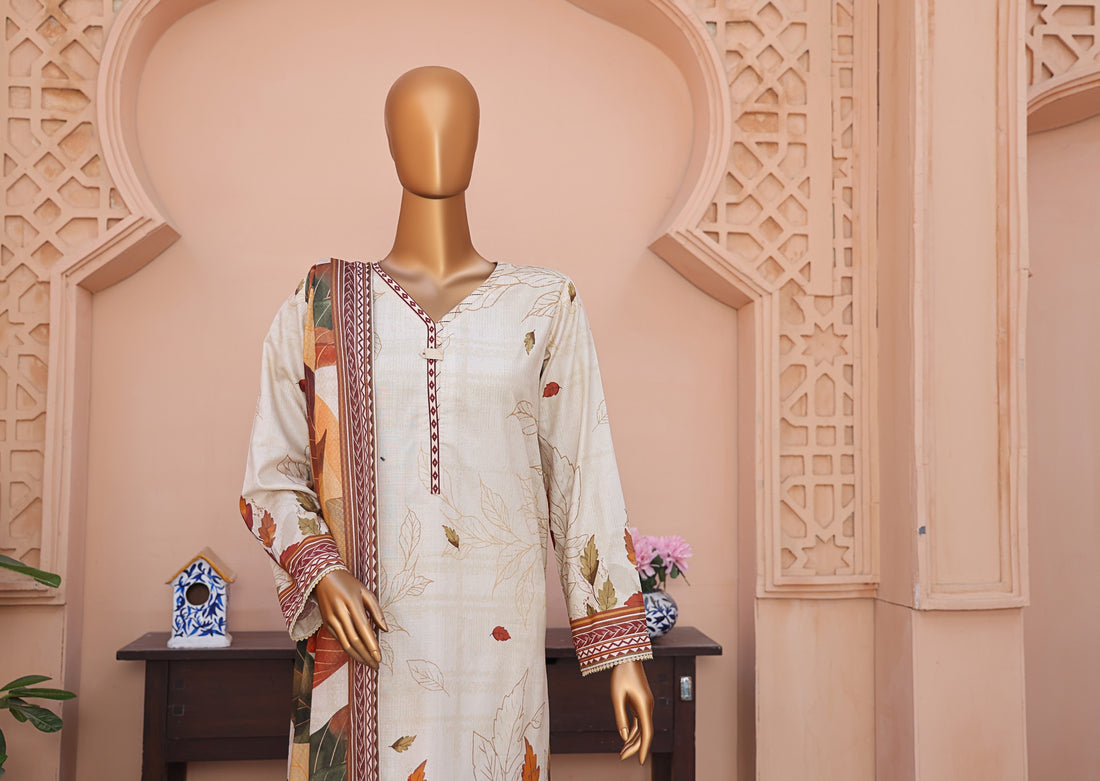 HZ LINEN SLUB WITH DOBBY SHAWL DUPATTA 3PIECE UNSTITCHED COLLECTION 2025 D-04