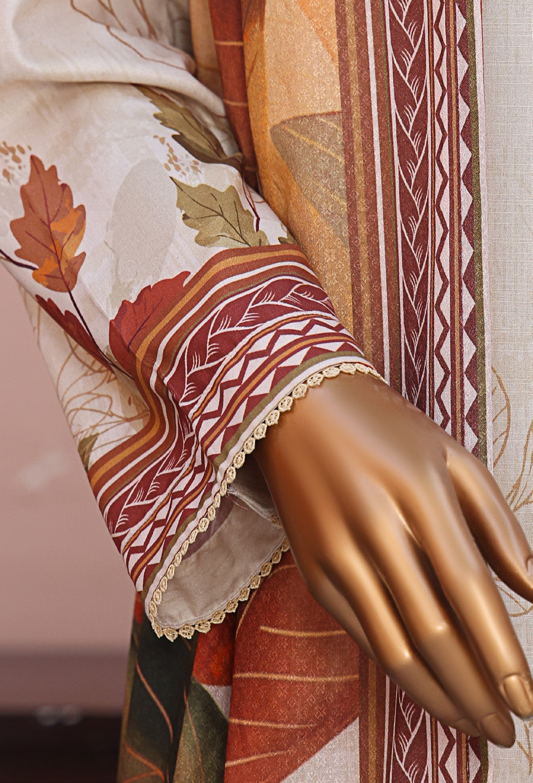 HZ LINEN SLUB WITH DOBBY SHAWL DUPATTA 3PIECE UNSTITCHED COLLECTION 2025 D-04