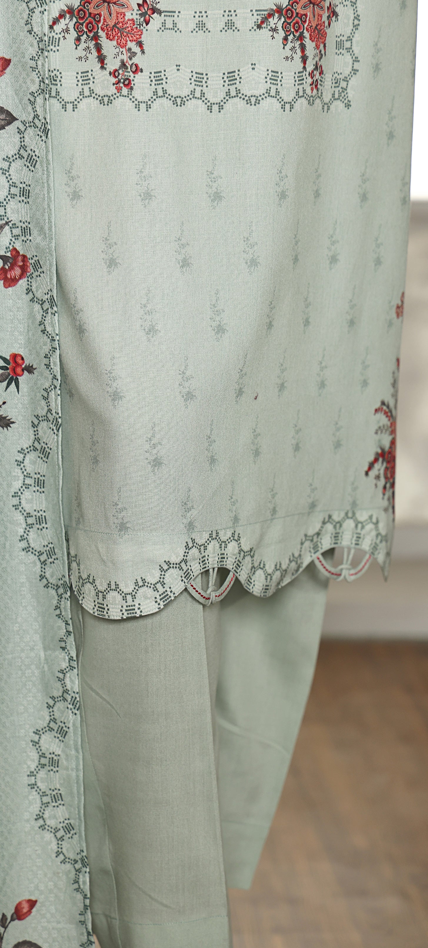 HZ LINEN SLUB WITH DOBBY SHAWL DUPATTA 3PIECE UNSTITCHED COLLECTION 2025 D-05