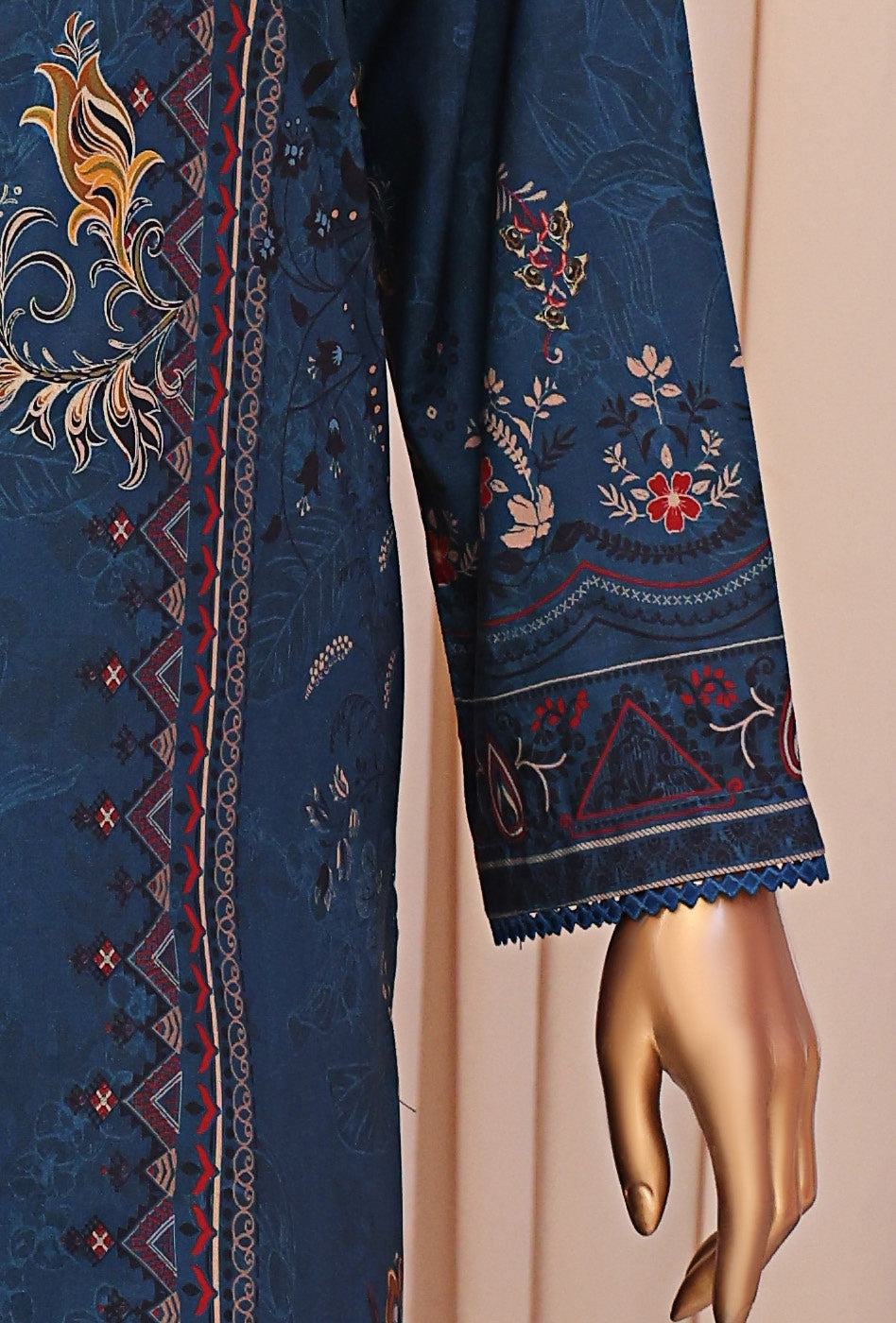 HZ LINEN SLUB WITH DOBBY SHAWL DUPATTA 3PIECE UNSTITCHED COLLECTION 2025 D-03