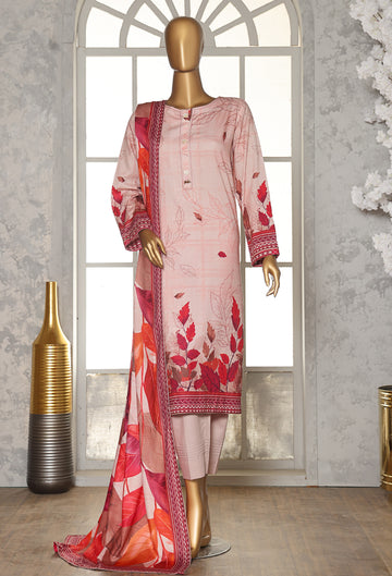 HZ LINEN SLUB WITH DOBBY SHAWL DUPATTA 3PIECE UNSTITCHED COLLECTION 2025 D-06