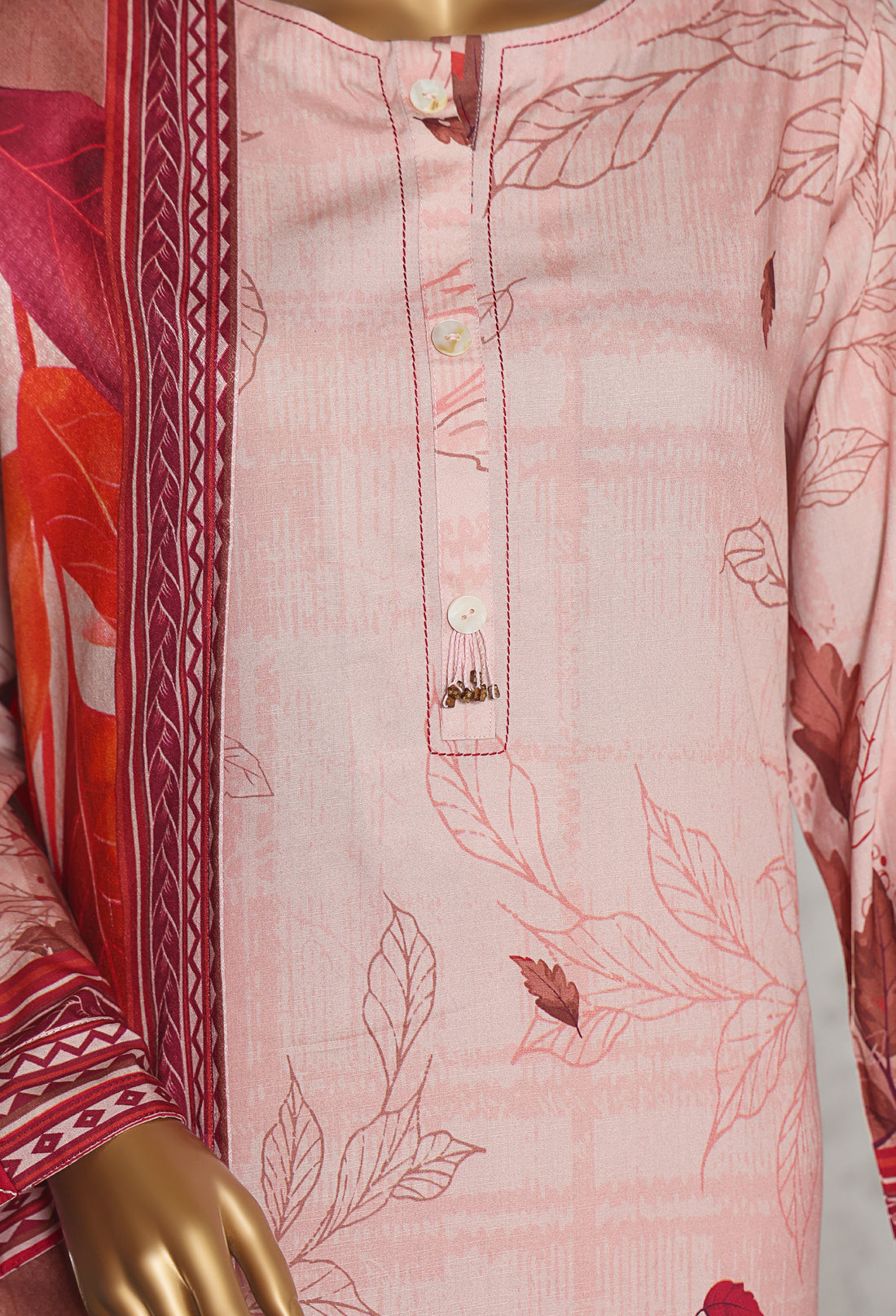 HZ LINEN SLUB WITH DOBBY SHAWL DUPATTA 3PIECE UNSTITCHED COLLECTION 2025 D-06