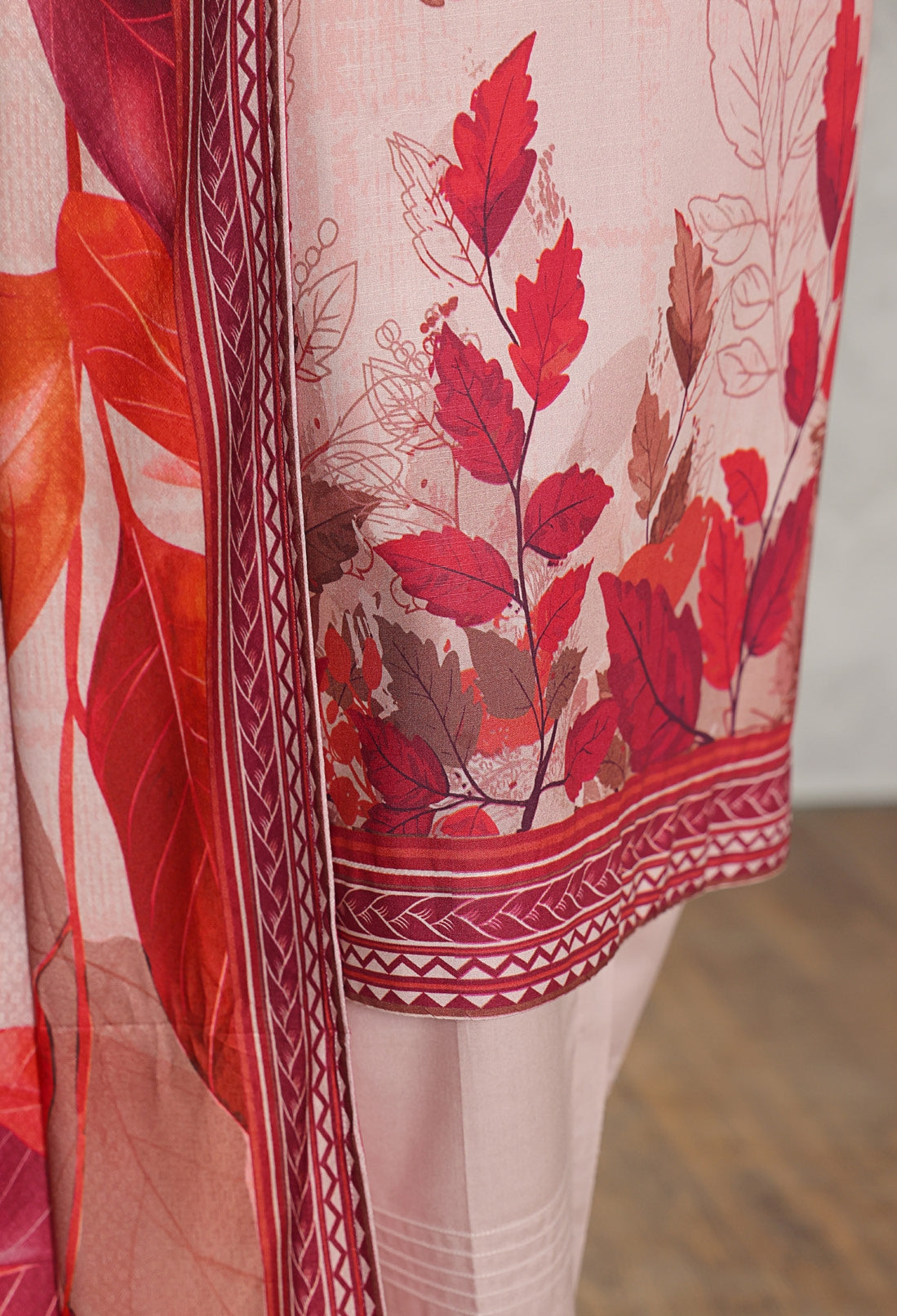 HZ LINEN SLUB WITH DOBBY SHAWL DUPATTA 3PIECE UNSTITCHED COLLECTION 2025 D-06