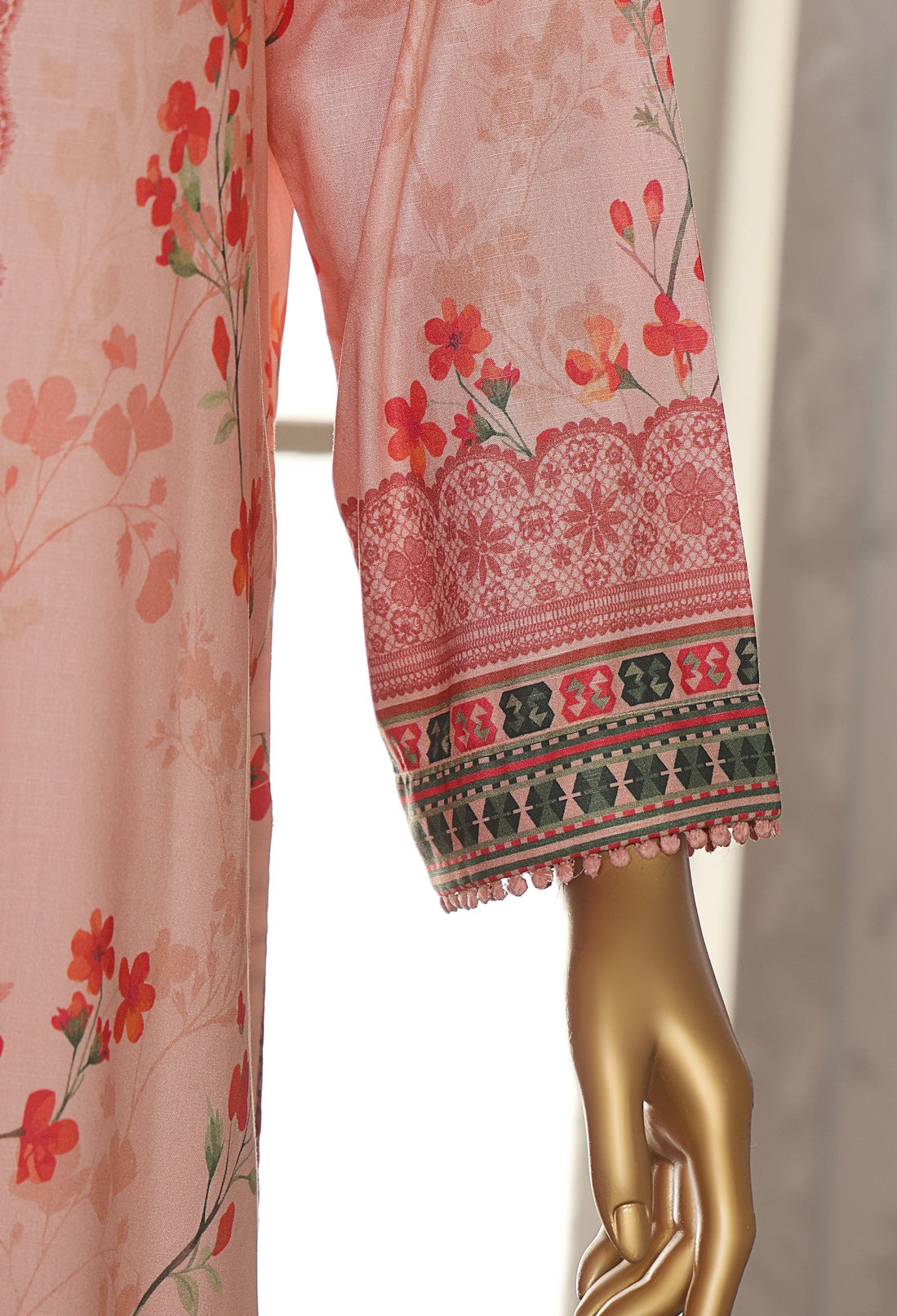 HZ LINEN SLUB WITH DOBBY SHAWL DUPATTA 3PIECE UNSTITCHED COLLECTION 2025 D-01