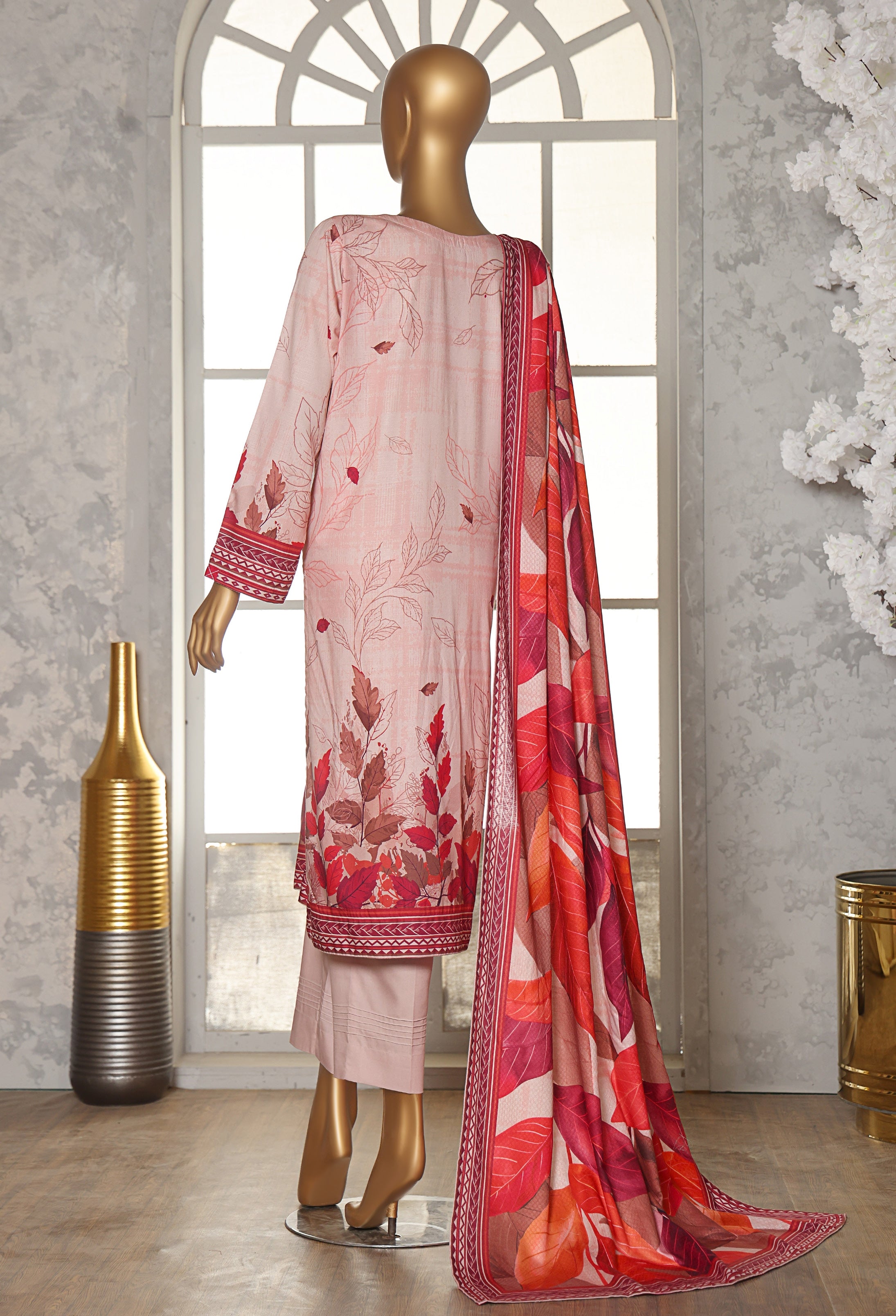 HZ LINEN SLUB WITH DOBBY SHAWL DUPATTA 3PIECE UNSTITCHED COLLECTION 2025 D-06