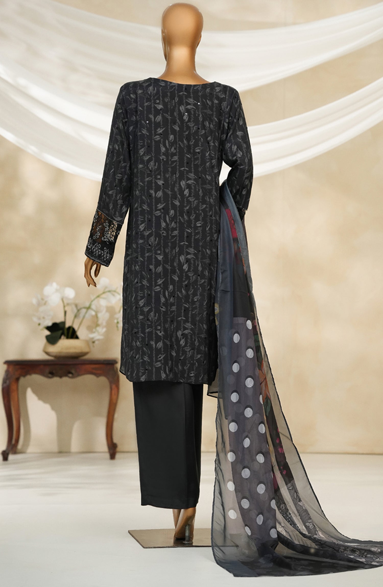 HZ Textile Ready to Wear MAJESTIC EMBROIDERED SILK 3PC Collection 2025 D-01