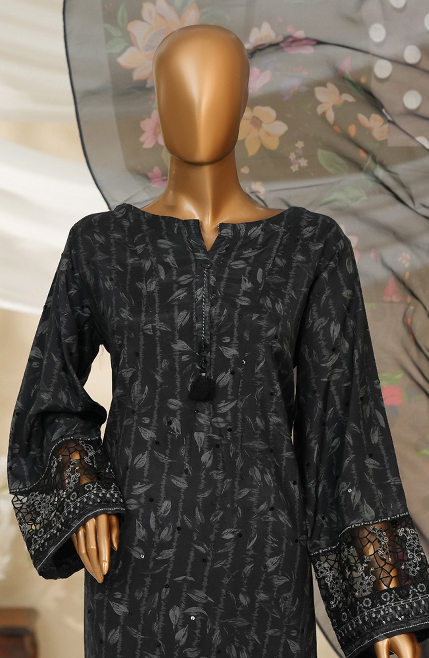 HZ Textile Ready to Wear MAJESTIC EMBROIDERED SILK 3PC Collection 2025 D-01