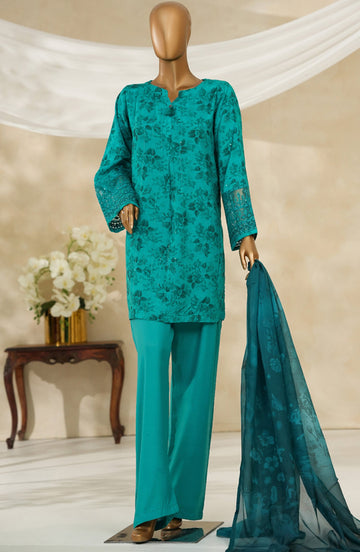HZ Textile Ready to Wear MAJESTIC EMBROIDERED SILK 3PC Collection 2025 D-02