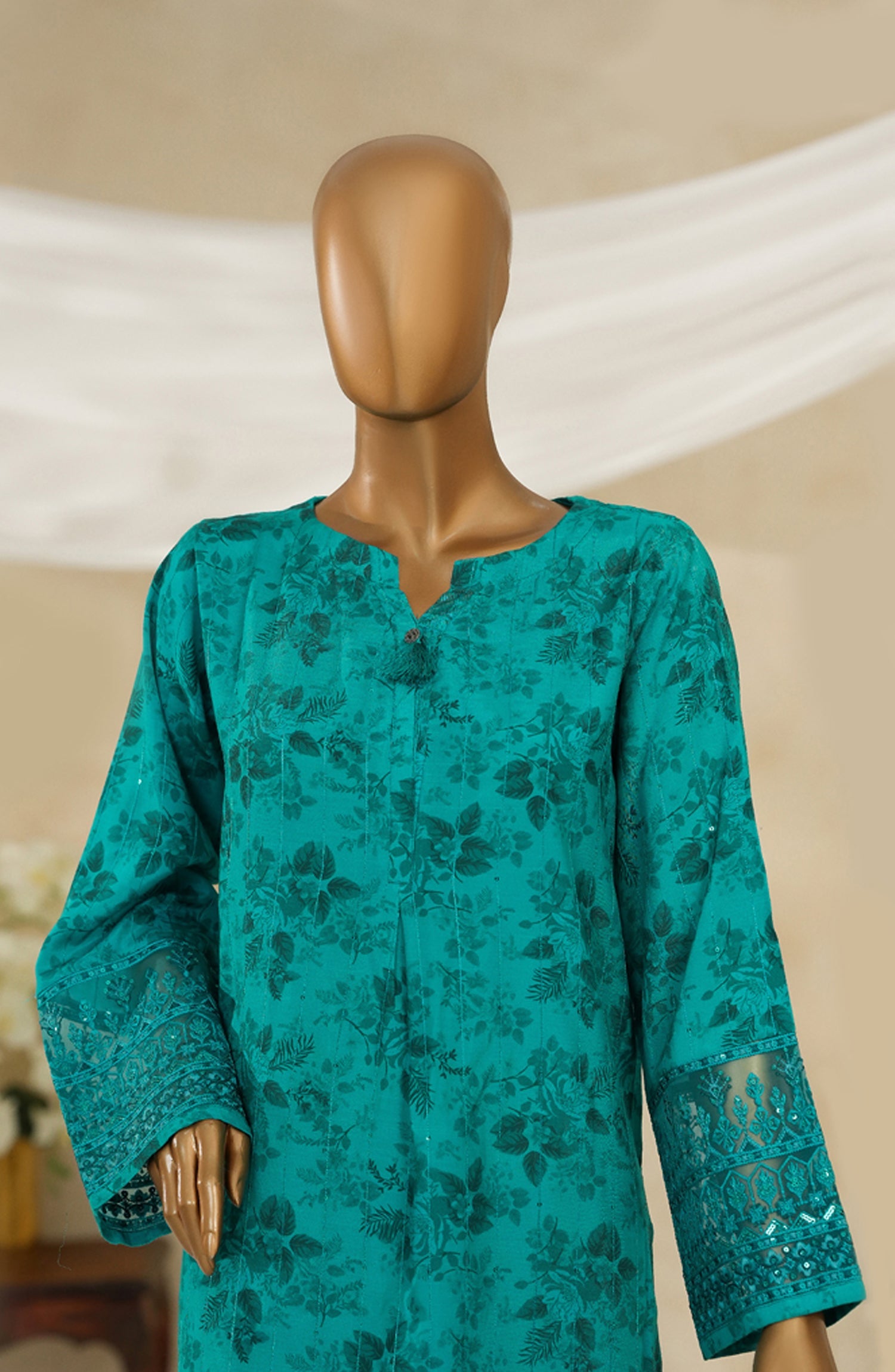 HZ Textile Ready to Wear MAJESTIC EMBROIDERED SILK 3PC Collection 2025 D-02