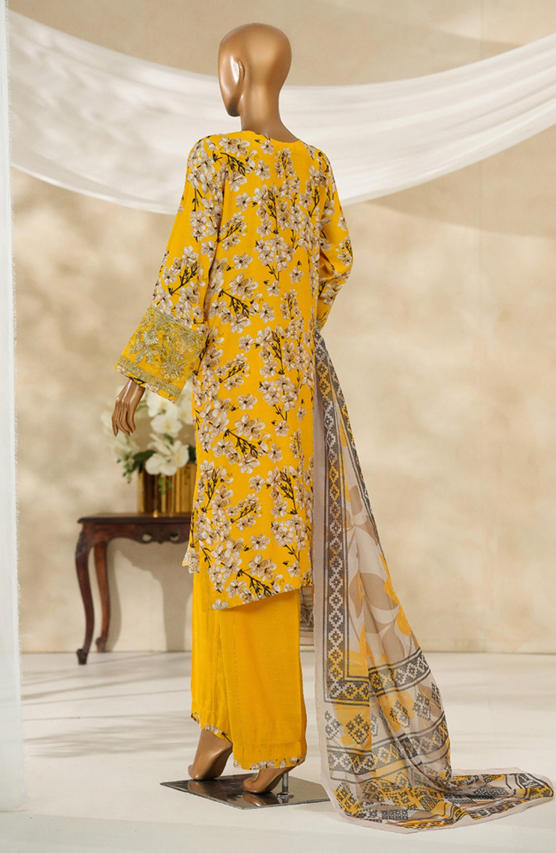 HZ Textile Ready to Wear MAJESTIC EMBROIDERED SILK 3PC Collection 2025 D-03