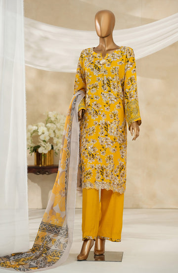 HZ Textile Ready to Wear MAJESTIC EMBROIDERED SILK 3PC Collection 2025 D-03