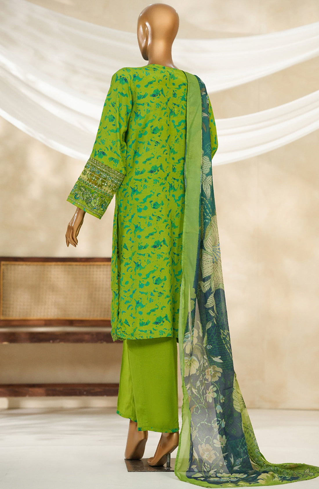 HZ Textile Ready to Wear MAJESTIC EMBROIDERED SILK 3PC Collection 2025 D-04