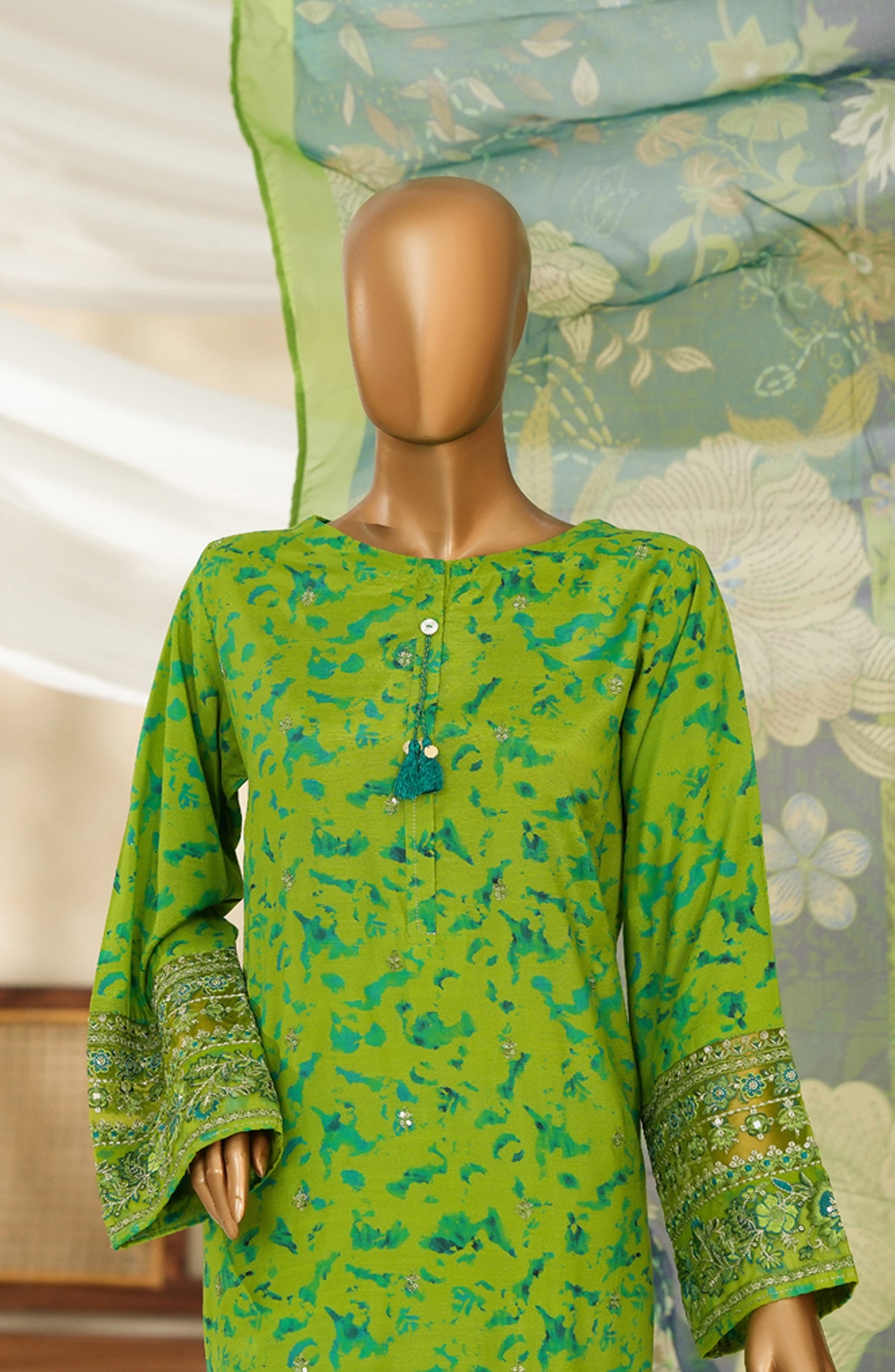 HZ Textile Ready to Wear MAJESTIC EMBROIDERED SILK 3PC Collection 2025 D-04