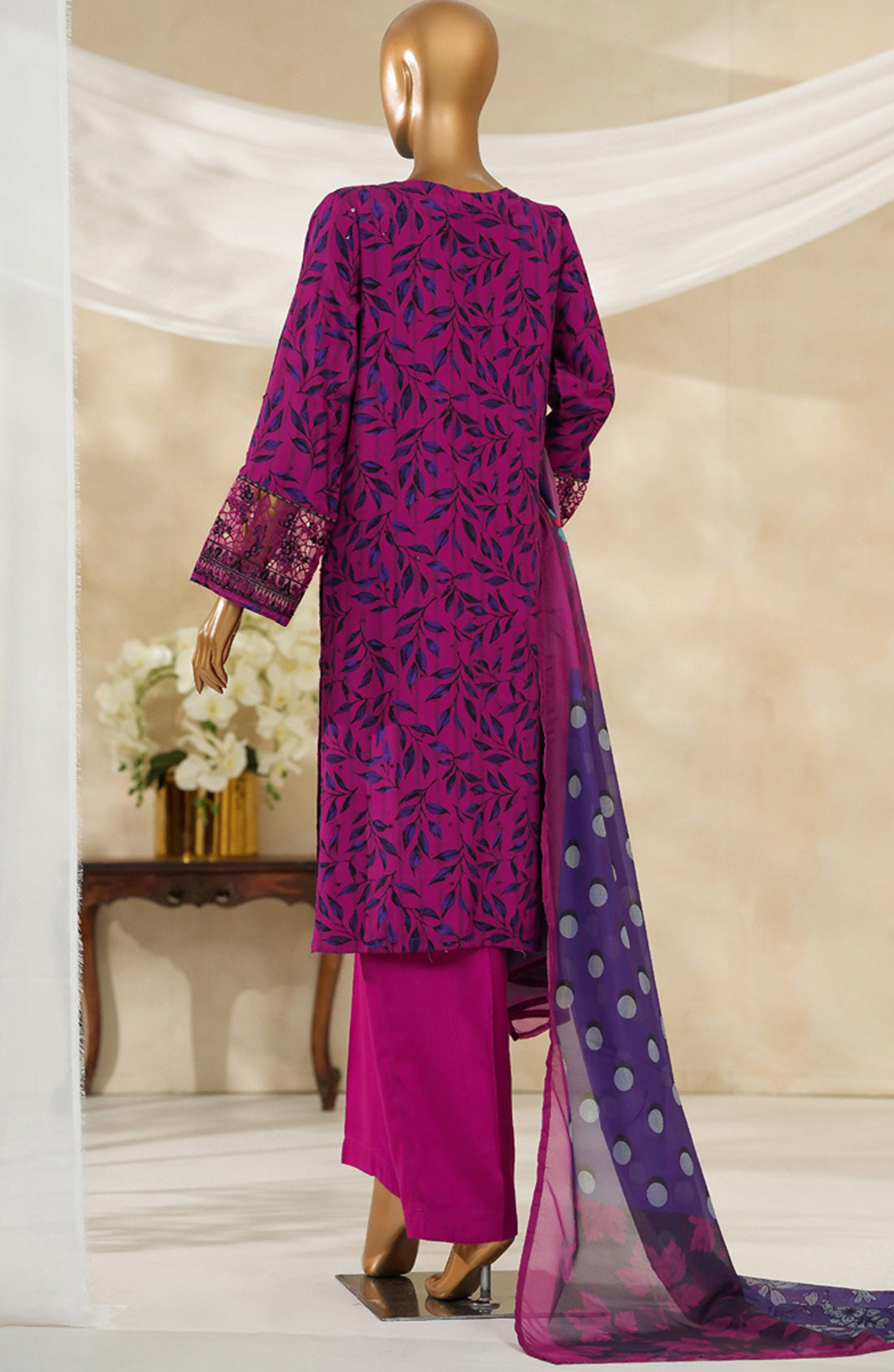 HZ Textile Ready to Wear MAJESTIC EMBROIDERED SILK 3PC Collection 2025 D-05