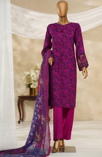 HZ Textile Ready to Wear MAJESTIC EMBROIDERED SILK 3PC Collection 2025 D-05