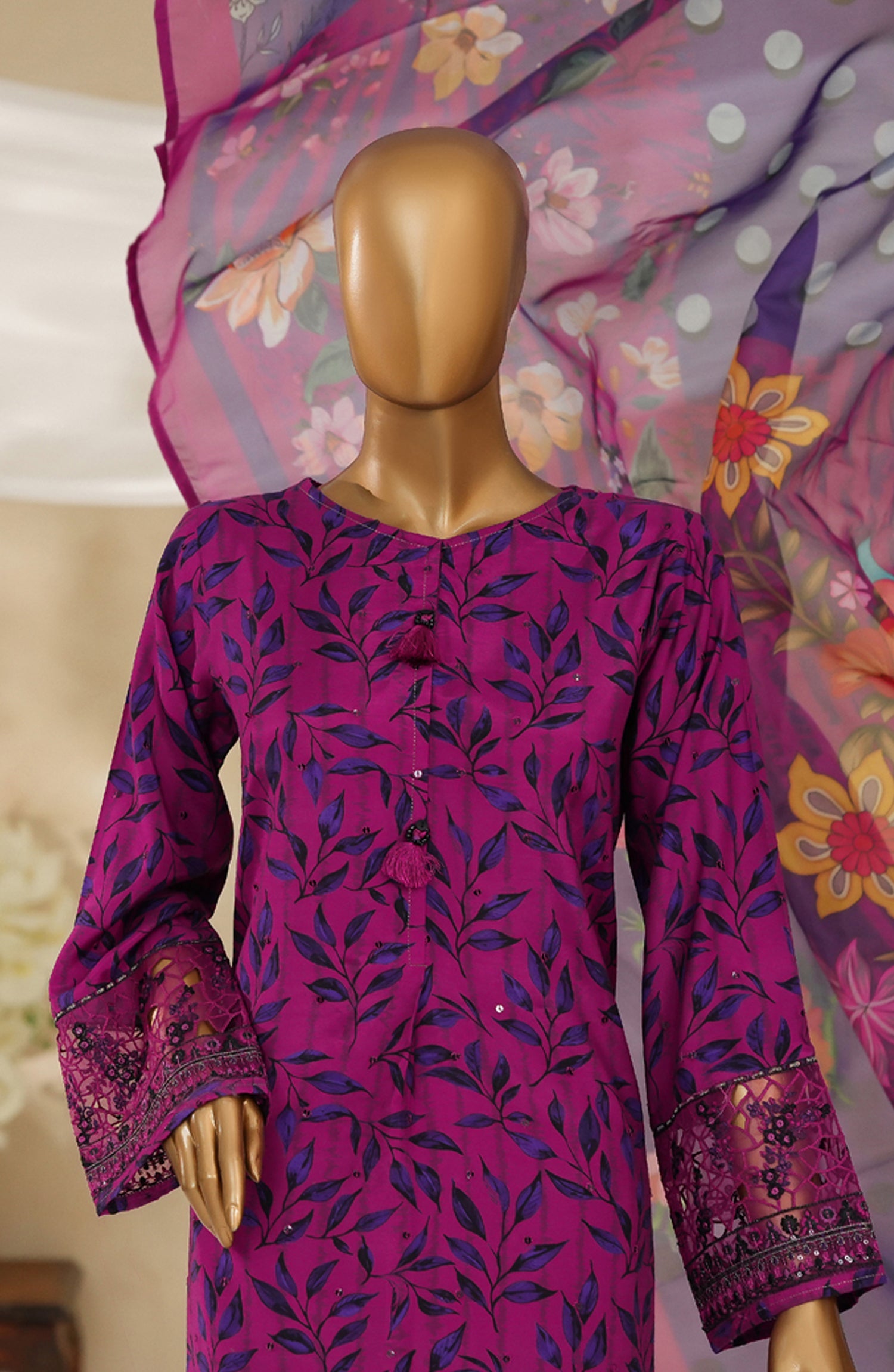 HZ Textile Ready to Wear MAJESTIC EMBROIDERED SILK 3PC Collection 2025 D-05