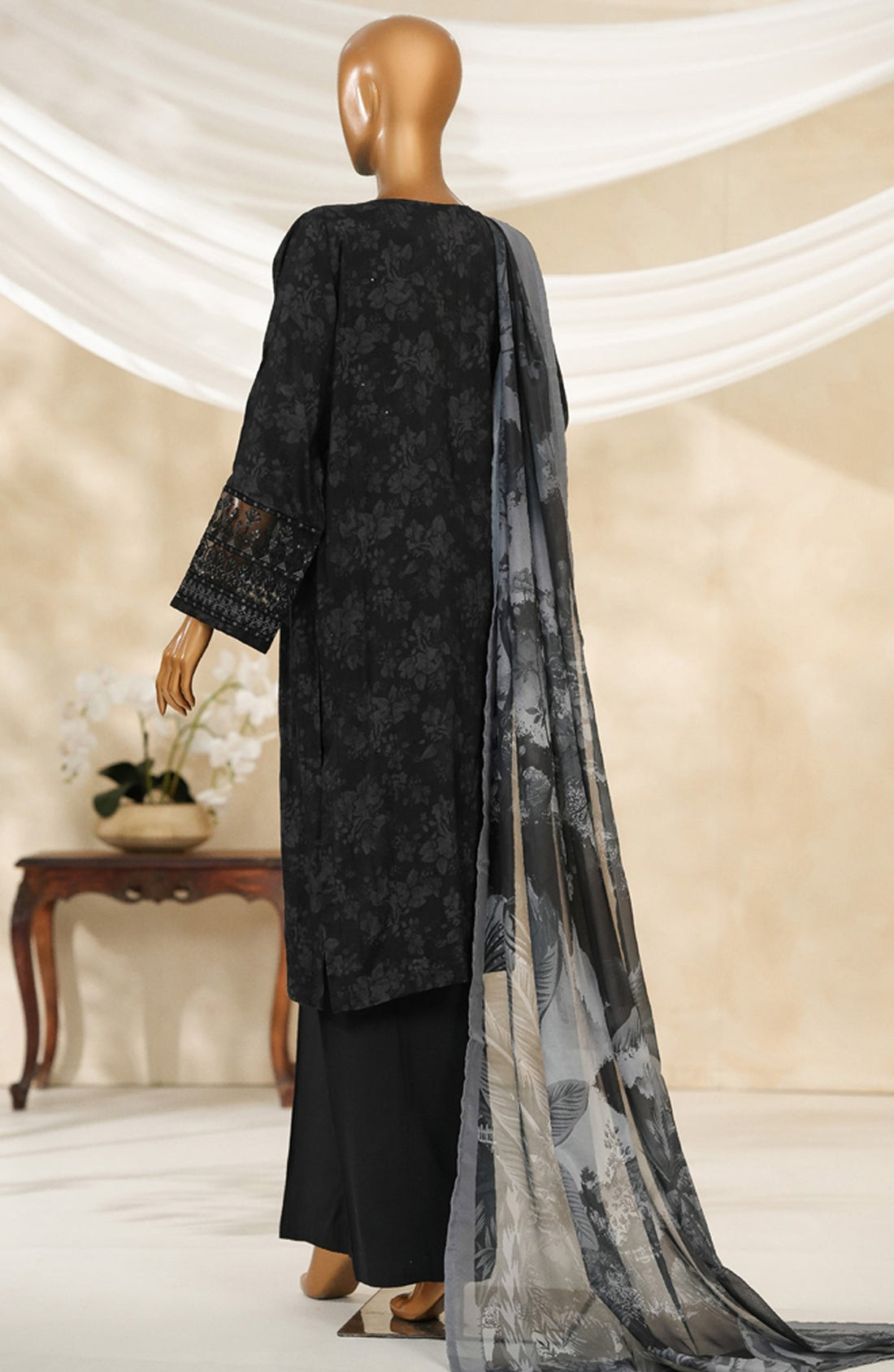 HZ Textile Ready to Wear MAJESTIC EMBROIDERED SILK 3PC Collection 2025 D-06