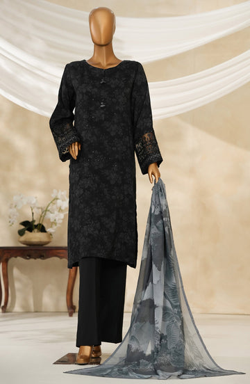 HZ Textile Ready to Wear MAJESTIC EMBROIDERED SILK 3PC Collection 2025 D-06