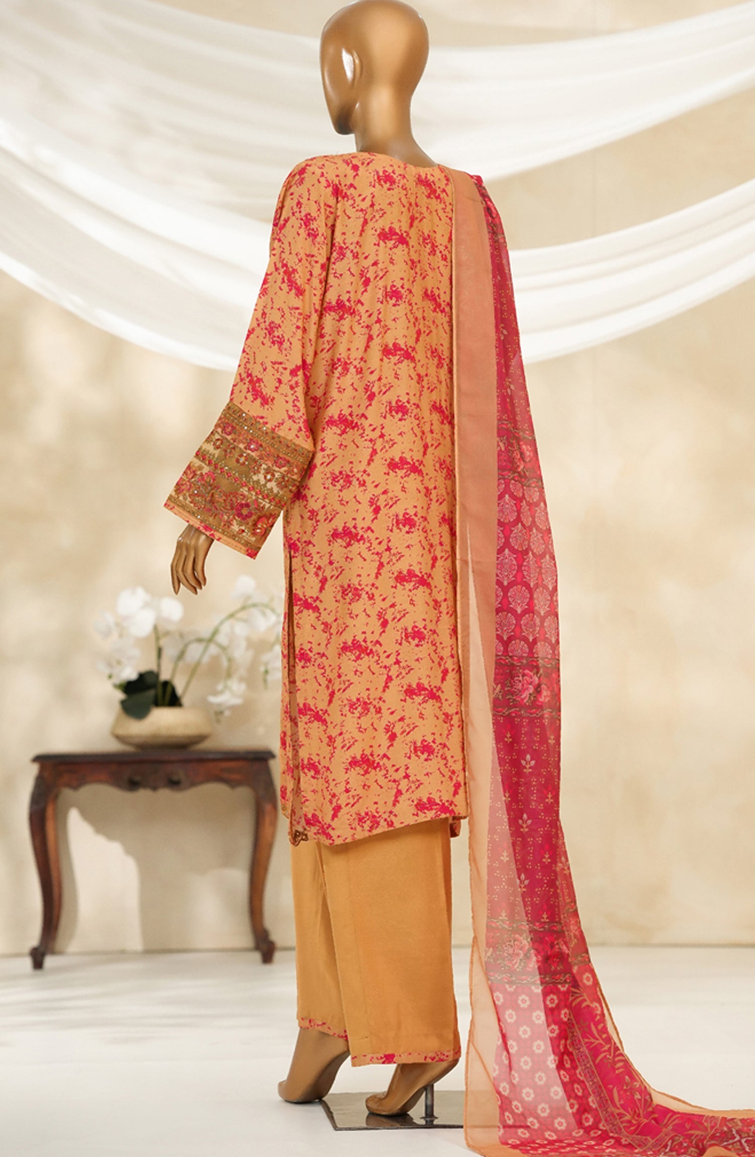 HZ Textile Ready to Wear MAJESTIC EMBROIDERED SILK 3PC Collection 2025 D-07